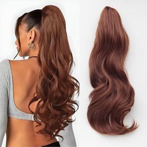 DAXSRXI Claw Clip Ponytail Extension, Clip in Ponytail, 14 Inch, 30B | Copper Brown, Ponytail Extension, Pony Tails Hair Extensions, Hair Ponytail Extension