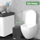 rejomiik Small Bathroom Trash Can with Lid Slim Soft Close Garbage Can Step Wastebasket Container Trash Bin for Office Bedroom Kitchen Living Room (2.6 Gallon Dark Gray)