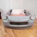 Step2 Roadster Toddler-to-Twin Bed, Transition Race Car Bed for Boys & Girls, Adjustable, Made of Durable Plastic, For Toddlers 3+ Years Old, Gray