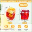 Eaasty 100 Sets Dessert Cups with Lids and Spoons Plastic Yogurt Parfait Appetizer Shooter Cups Round and Square Mini Containers for Pudding, Fruit and Ice Cream(5 oz)