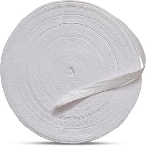 Shrika Natural White Cotton bias Binding Tape 25mm (1 inch)  50m roll, Herringbone Twill Tape for Sewing, Dressmaking, Crafts, Aprons & DIY  Durable Fabric Trim