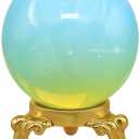 Amazing Gemstone Opalite Crystal Ball with Stand - 2" Inches Crystal Sphere Meditation Balls for Witchcraft and Decorative Balls