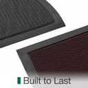 LUMI Half Circle Front Door Mat, 24x36 Red Outdoor Doormat for Entrance, Heavy Duty Rubber Backing, All Weather Waterproof Dirt Trapper, Easy to Clean, Fade Resistant