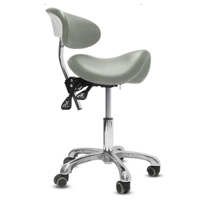 Saddle Stool with Wheels, 3-Way Function Rolling Stool with Back Support, Ergonomic Stool Saddle Stool for Hair Stylist for Dentist Salon Tattoo(Grey)