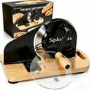 Manual Bread Slicer for Homemade Bread, Hand Crank Sourdough Rounds Bread Slicer, Wall-Mountable Storage for Compact Kitchens, 0-0.8" Adjustable Thickness, No Assembly, 420u6 Stainless Steel Blade