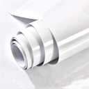 TANONE White Contact Paper Glossy Peel and Stick - White Wallpaper Self Adhesive Removable Thicken Waterproof for Kitchen Cabinet Countertop - Furniture Decorative Vinyl Paper Shiny 15.7'' x 78.7''