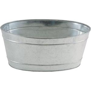 Mini Oval Galvanized Steel Tub Zinc Coated Metal Bucket for Chilling Beverages Serving Drinks Gardening Flower Pots or Rustic Farmhouse Decor