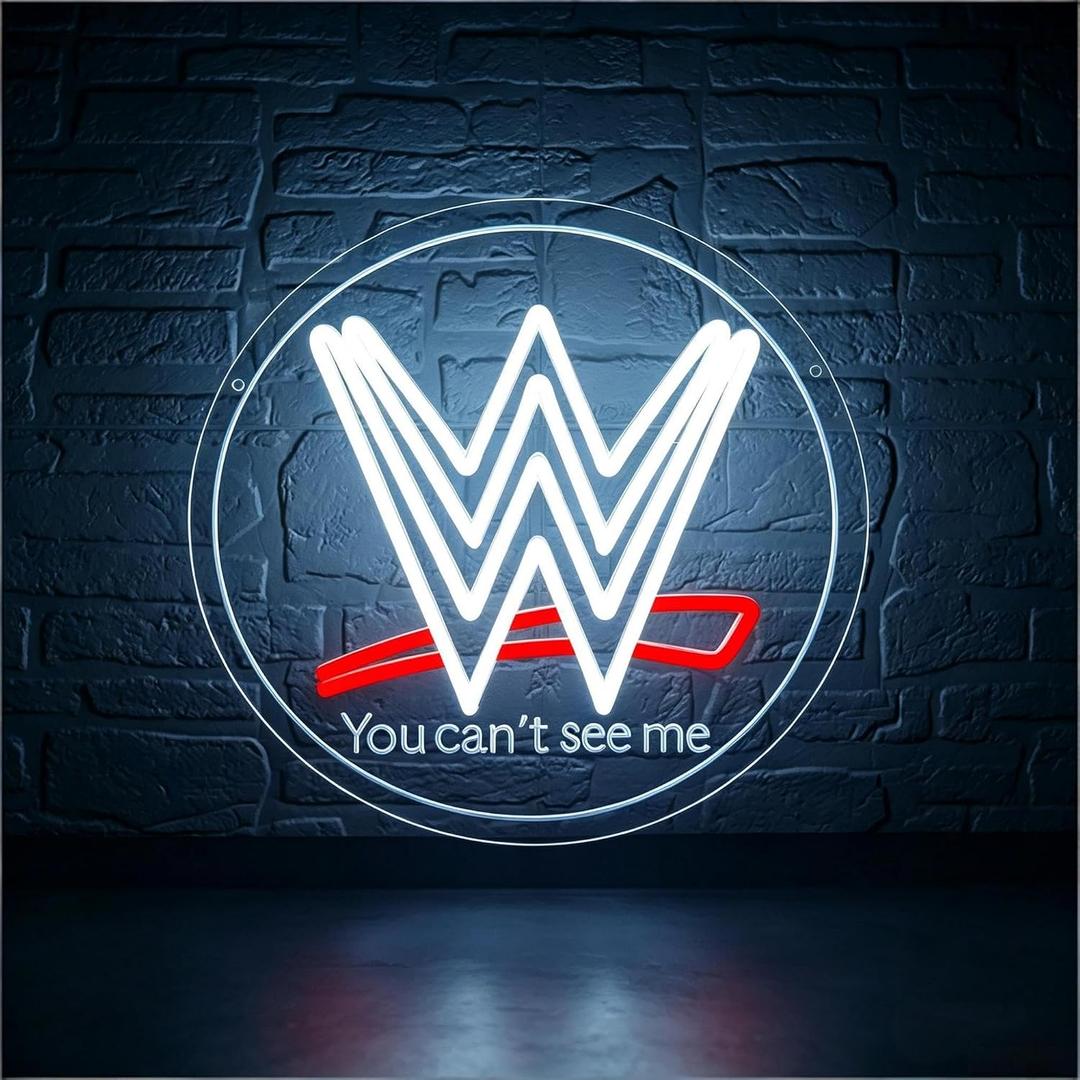 Wrestling Neon Sign for Wall Decor Wrestling Neon Light for Man Cave Dimmable Slogan LED Sign Suitable for Fans Room Pub Birthday Gift for Enthusiasts Size13.3 * 12.9In(P085)