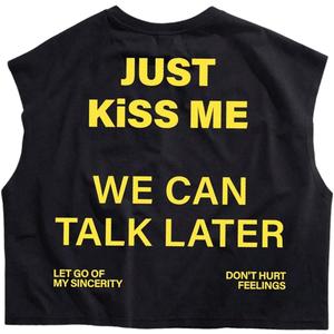 RoseSeek Men's Cap Sleeve Graphic Tees Crewneck Summer T Shirts Crop Tops Streetwear (XS)