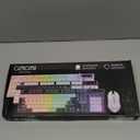 CHONCHOW LED Keyboard and Mouse, 104 Keys Rainbow Backlit Keyboard and 7 Color RGB Mouse, White Gaming Keyboard and Mouse Combo for PC Laptop Xbox PS4 Gamers and Work