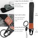 5 x Braided Wristlet Keychain Lanyard for Keys, Cool Stretchy Wrist Lanyard Strap Key Chain Holder for Women Men ID Badges, Wallet, Cell Phone, Camera (Black)