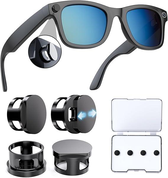 4PCS LED Light Cover for RayBan Meta Glasses, Light Blocker Covers Compatible with RayBan Meta Wayfarer, Skyler, Oakley, Headliner Accessories, Blackout LED Blocking Cover for Meta Glasses