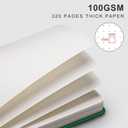 EMSHOI Dotted Journal Notebook, 320 Pages, A5 Small 5.75"x8.38", PU Leather Hardcover, 100 GSM Thick Paper, 5mm Dot Grid Notebook for Journaling, Planning, Drawing, Writing, Dark Green