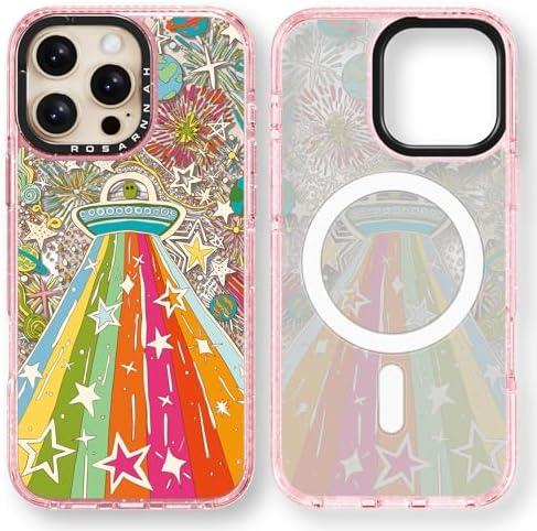 Rosarnnah for iPhone 16 Pro Case Cute - Compatible with Magsafe - Durable Shockproof 6.6 ft Drop Impact Phone Case - Funny ET Alien Design (6.3") Glitter Pink