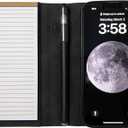 MOJO Notepad Phone Case for iPhone 13/14/15 - Folding Wallet Phone Case with Mini Pen and Note Pad (Black) (Fits iPhone 15 Pro)