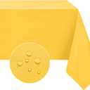 Softalker Rectangle Tablecloth, Waterproof & Stain Resistant Square Table Cloths Wrinkle Free 210GSM Fabric Washable Polyester Table Cover for Spring/Party/Outdoor - 54 x 54 inch,Yellow