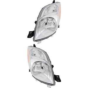 Compatible with Toyota Yaris Hatchback Headlights Lamps Set 2007 2008 Halogen Driver and Passenger Side