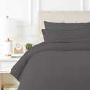 TEXAS LINEN CO. 100% Egyptian Cotton Duvet Cover Queen Size, 600 Thread Count 3 PC Duvet Cover, Extra Long Staple Egyptian Cotton Quilt Cover, Soft, Breathable with Hidden Zipper Closure - Dark Grey