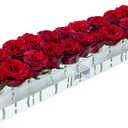 LOYWREE 2 Pack Flower Vase Acrylic Rectangular Floral Centerpiece for Dining Table - Total 24 Inches Long Rectangle Vase - Clear Vases for Home Decor Wedding (Flowers not Included)