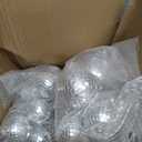 17 Pcs Disco Ball Set, Large & Mini Silver Mirror Balls (12", 8", 6", 4", 3.2"), Reflective Glass Hanging Ornaments for 70s Party, Wedding, Stage Decor, Christmas Tree & New Year Decoration