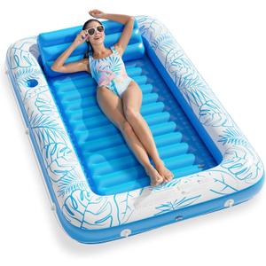 Inflatable Tanning Pool Lounger Float - Jasonwell 4 in 1 Sun Tan Tub Sunbathing Pool Lounge Raft Floatie Toys Water Filled Tanning Bed Mat Pad for Adult Blow Up Kiddie Pool Kids Ball Pit Pool (L) Inflatable Tanning Pool Lounger Float - Jasonwell 4 in 1 Sun Tan Tub Sunbathing Pool Lounge Raft Floatie Toys Water Filled Tanning Bed Mat Pad for Adult Blow Up Kiddie Pool Kids Ball Pit Pool (L)