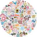 200Pcs Water Bottle Stickers for Kids, Cute Stickers for Water Bottles, Vinyl Waterproof Aesthetic Laptop Sticker Pack Classroom Prizes Skateboard for Kids Teens Girls Students (Cute-200pcs)