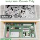 25 PCS Plastic Drawer Organizers Set, 4-Sizes Vanity and Makeup Organizer, Desk and bathroom Drawer Organizer Trays, Organizers and Storage for Makeup, Jewelry, Gadgets, Utensils (Green)