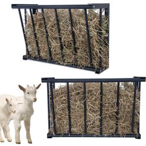 1Pcs Wall Mount Hay Rack, 27'' Long Livestock Hay Feeder with 16 Gallon Capacity, Carbon Steel Hay Feeder for Sheep, Goats, Horses, Indoor Outdoor Uses