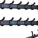 Coat Rack Wall Mount,Wall Coat Rack with 6 Movable Hooks,Black Coat Rack Wall Mount 2 Pack,Wall Mounted Coat Rack for Entryway,Bathroom, Kitchen,42.5cm