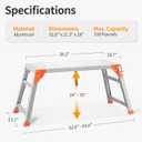 SHANTRA Multifunctional & Adjustable Work Platform with 330 lbs Capacity, 24 to 35 inches Step Ladder, Aluminum Folding Scaffolding Ladder, Heavy Duty Portable Work Bench Stool with Non-Slip Feet