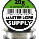 Nichrome 80-50' - 20 Gauge Wire - 50ft - 0.81mm - 0.032in - Made in USA - Master Wire Supply