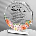 Best Teacher Appreciation Gifts for Women Acrylic Thank You Teacher Gift from Student Graduation End of Year Teachers for Present Office Desk Decor Paperweight Keepsake(Nonagon Pencil)