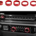 Voodonala Radio AC Knobs Air Conditioner Switch Button Center Console Switch Knob Cover Trim for 2022-2025+ Chevy Silverado GMC Sierra Accessories Aluminum Alloy Red
