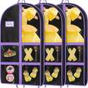 MISSLO Dance Garment Bags for Dancers with 4 Pockets Garment Bags for Dance Costumes 40" Cheer Uniform Garment Bag Hanging Kids Garment Bag for Recital, Competition, Travel, Storage, 3 Packs