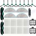 LOVECO Essential Replacement Parts Compatible for iRobot Roomba Vacuum 2 Essential Robot Q052, Y0140 Y014020 Y0110, 2 Roller Brush, 8 Hepa Filter, 8 Side Brush, 2 Primary Filter, 4 Mop Pad