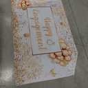 White Gold Engagement Party Decorations Happy Engagement Banner Large Engaged Banner Backdrop Decorations Congratulations Engagement Party Decor Just Engaged Banner Pre-Wedding Party Decor