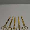 NatSumeBasics 7" Gold Scissors Craft Tailor Fabric Brass Scissors All Purpose Stainless Steel Professional Dressmaker Shears for Desk School Office Home (Gold), Set of 5