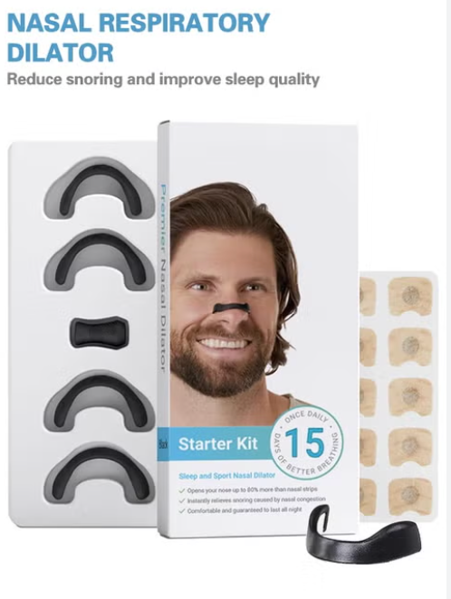 Intake Breathing Magnetic Nasal Strips Starter Kit (15 Count, Black) - Boost Oxygen Intake, Reduce Snoring, Improve Sleep Quality - Sweat Resistant, Nasal Strips - Extra Strength Snoring Solution