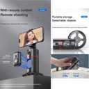 MQOUNY Auto Tracking Phone Holder,360 Rotation Phone Camera Mount Smart Shooting Tracking Holder with Remote Selfie Stick for iPhone Android Stabilizer Shooting Live,No App,Rechargeable