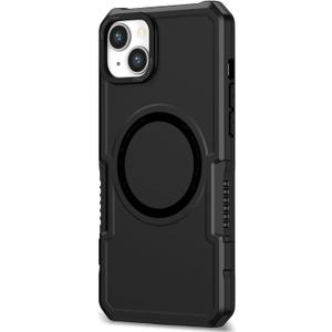 Magnetic Case for iPhone 15 Pro Max/15 Pro/15 Plus/15, Shockproof Cover with Camera Protect and Support Wireless Charging Shell,Black,15 Plus 6.7''