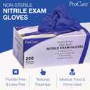ProCure [200 Count] Disposable Nitrile Gloves - Latex Free, Powder Free Medical Exam Gloves (S)