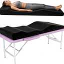 Lash Bed Topper, Ergonomic Curvy Massage Bed Topper Esthetician Bed Cushion, Non-Slip Spa Table Memory Foam Pad with Removable Cover, Ideal for Facials, Eyelash & Beauty Salon, 71"28" Black