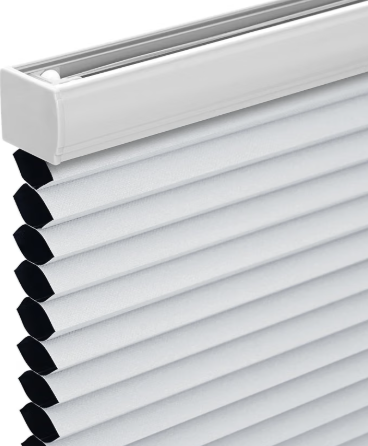 Changshade Cordless Cellular Shades,Blackout Honeycomb Shades for Windows,Pull Down Pleated Blinds,Easy to Install for Indoor Windows and French Doors,White(Blackout),34" w x 50" h