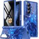 GVIEWIN for Z Fold 7 Case with Privacy Screen Protector [Compatible with Magsafe][Built-in Kickstand] Magnetic Full-Body Hinge Protection Slim Phone Case for Samsung Galaxy Z Fold 7, Star Abyss/Blue