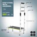 RV Step Stool with Handrail, 1 Step Stool with Handle for Elderly