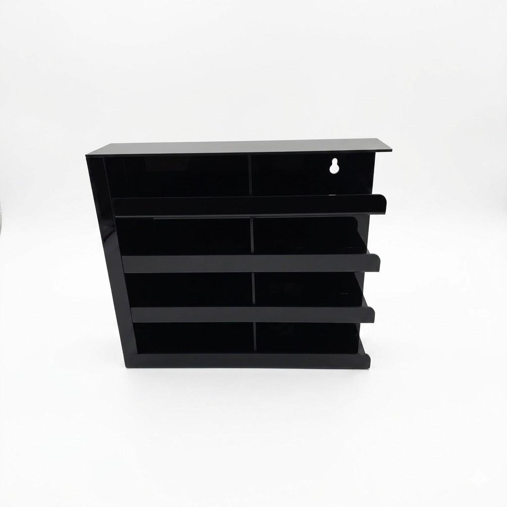 Black Premium Acrylic Wall Mounted Salon Nail Polish Rack, 4 Tier Display Shelf Storage Organizer