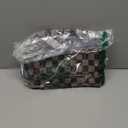 Checkered Crossbody Bum Bags for Women, Nylon Sling Bags with Shoulder Strap, Large Capacity Checkered Purse Bag (Brown)