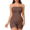 SHAPERX Strapless Shortie Bodysuit for Women Tummy Control Shapewear Seamless Sculpt Body Shaper with Removable Straps, Size: Large-X-Large