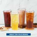 Freshware 24 oz Clear Disposable Plastic Cups with Strawless Sip Lids, 100 Pack Clear Plastic Tumblers, Heavy-duty Party Glasses, Disposable Cups for Thanksgiving, Halloween, Christmas Party