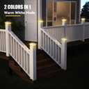 APONUO Solar Post Lights Outdoor, 2 Lighting Modes 16 LEDs Solar Post Cap Lights for 4x4 5x5 6x6 Vinyl Wooden Posts Waterproof Fence Posts Light Solar Powered for Deck/Fence/Porch (White,12 Pack)